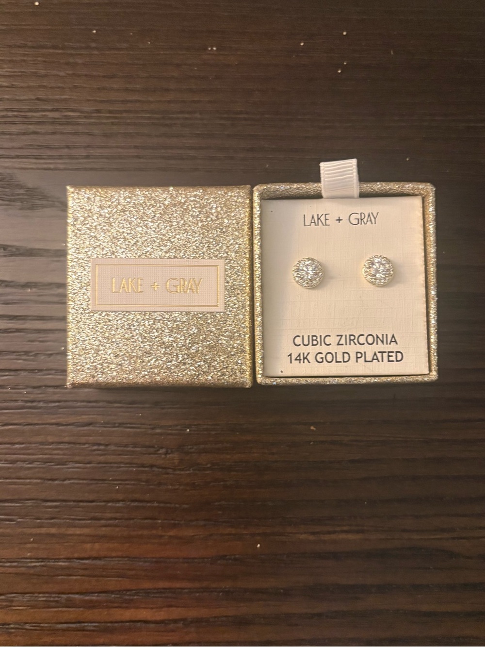 NEW Lake and Gray gold circle stud earrings
